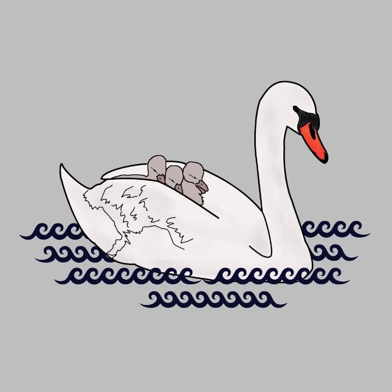 Cygne, à, petits