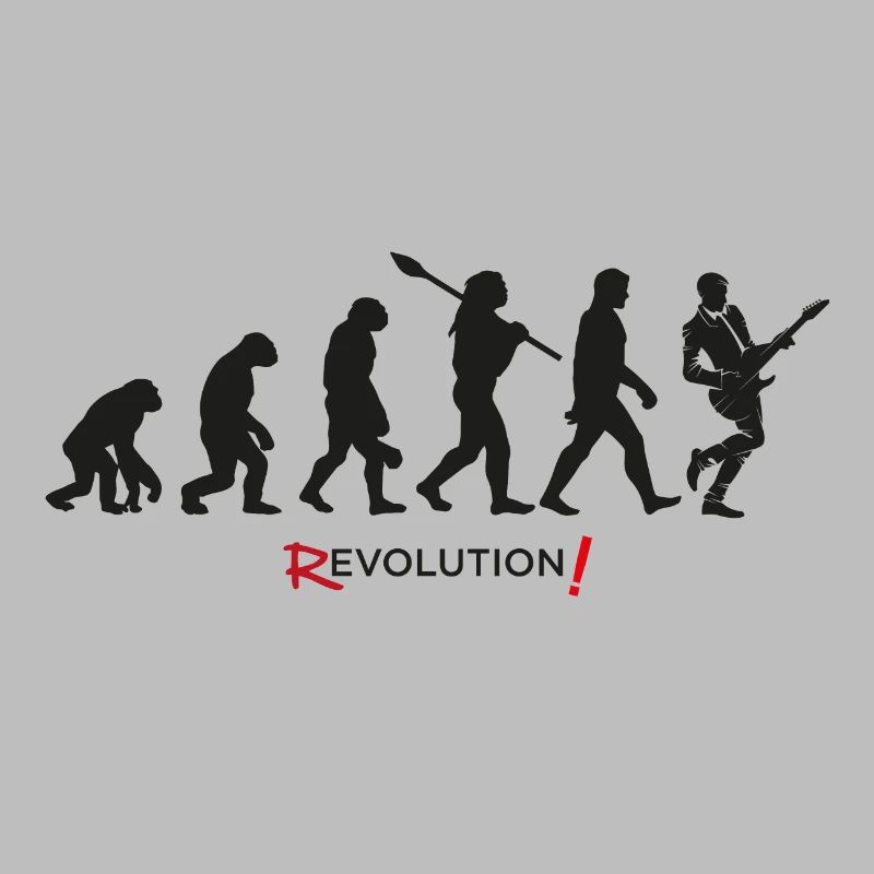 Evolution Revolution Musik Humor hübsches Mädchen