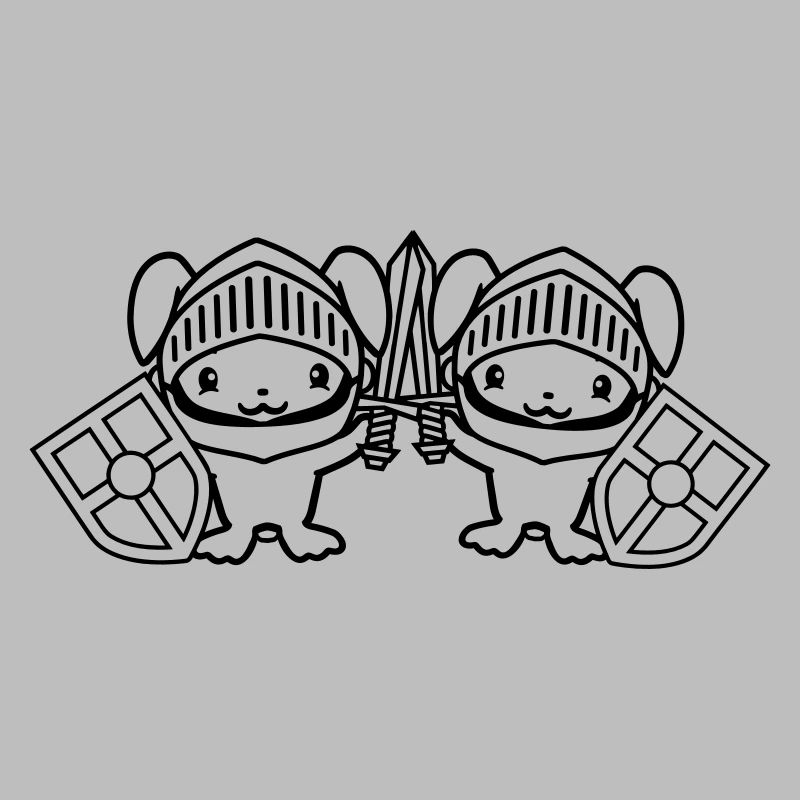 2 lapins chevalier épée bouclier armure casque château