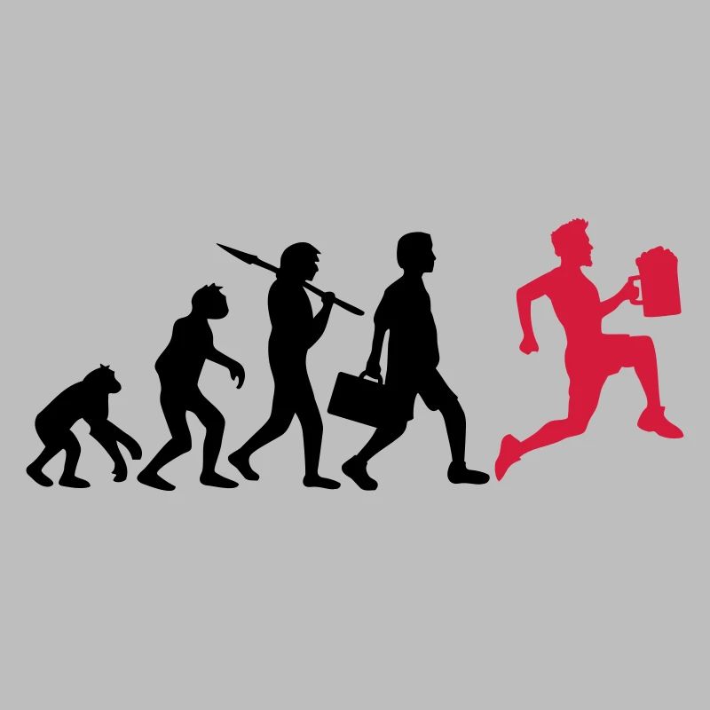 Evolution beer drinking race