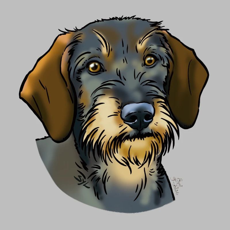 Wirehaired dachshund (without text) light textiles
