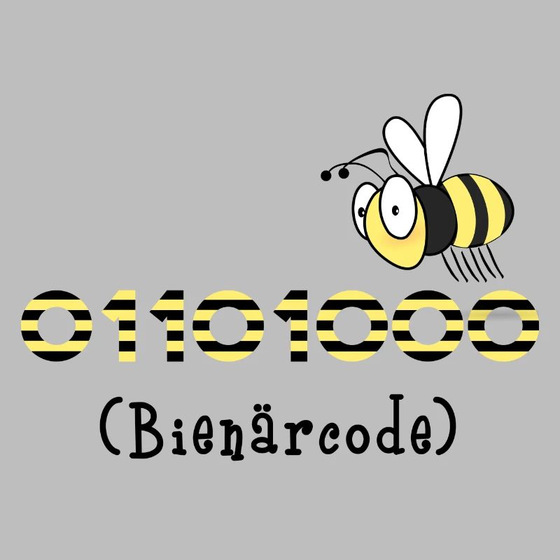 Binary code bee code computer science gift honey