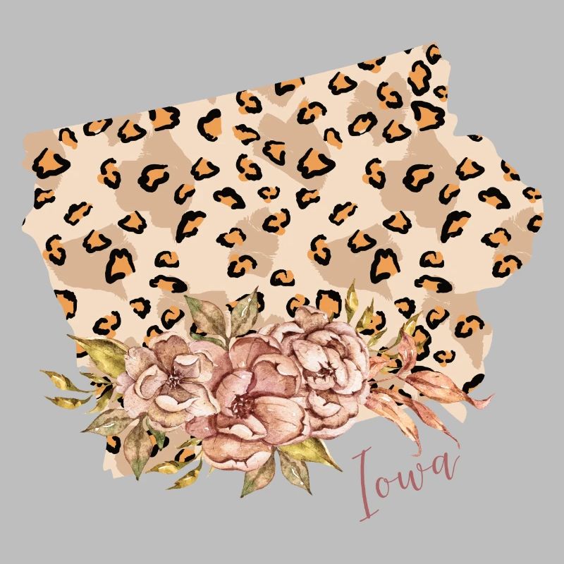 Leopard Pattern Map Leo State Of Iowa