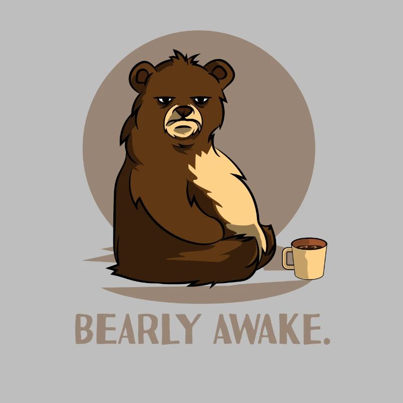 Bear Coffee Caffeine Long Sleeper Conception de blague fatiguée