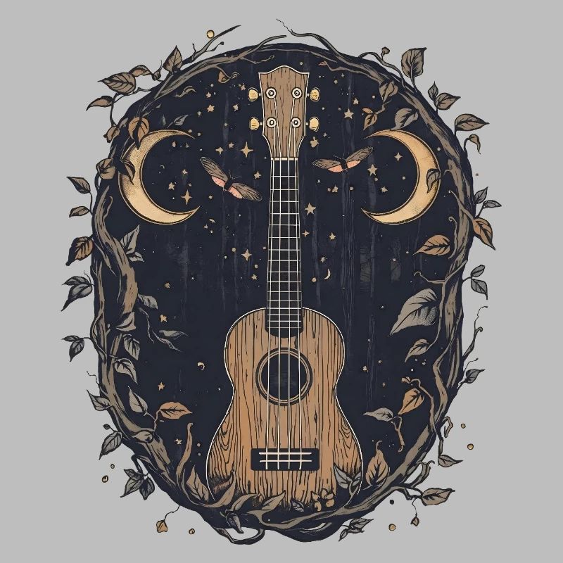 Gothic Uke with Moon Moth