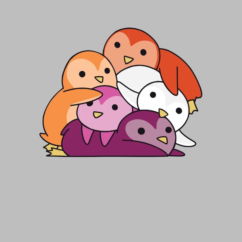Lesbian Flag Pride LGBTQ Mignon Pingouin