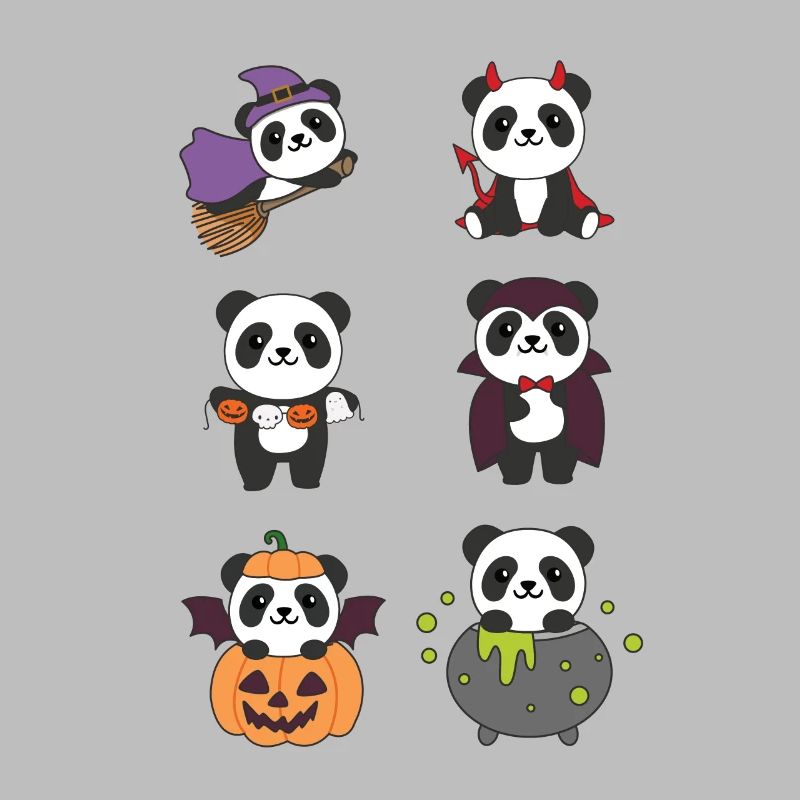 Panda Halloween Witch Devil Pumpkin Vampire Costume