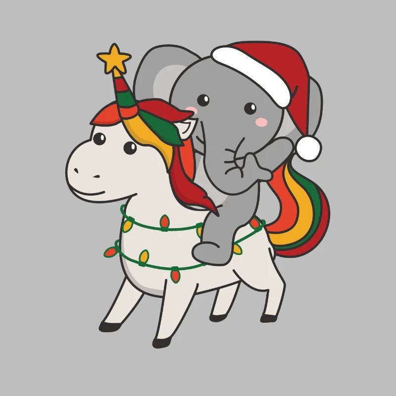 Éléphant de Noël Joyeux Noël Licorne