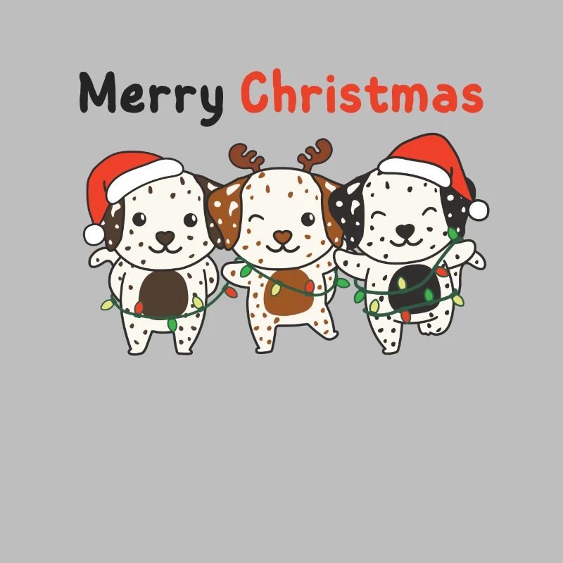 Dalmatiens Joyeux Noël Chiens mignons