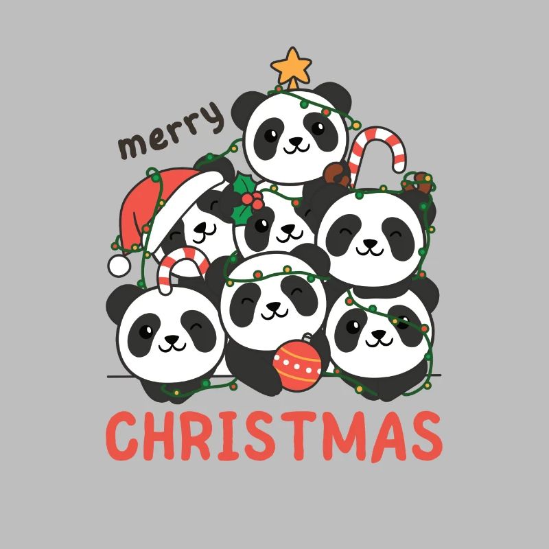 Panda Arbre de Noël Joyeux Noël