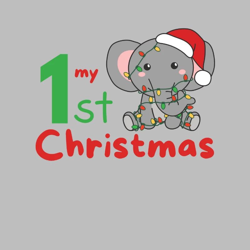 Éléphant de Noël Eléphant mon 1er Noël