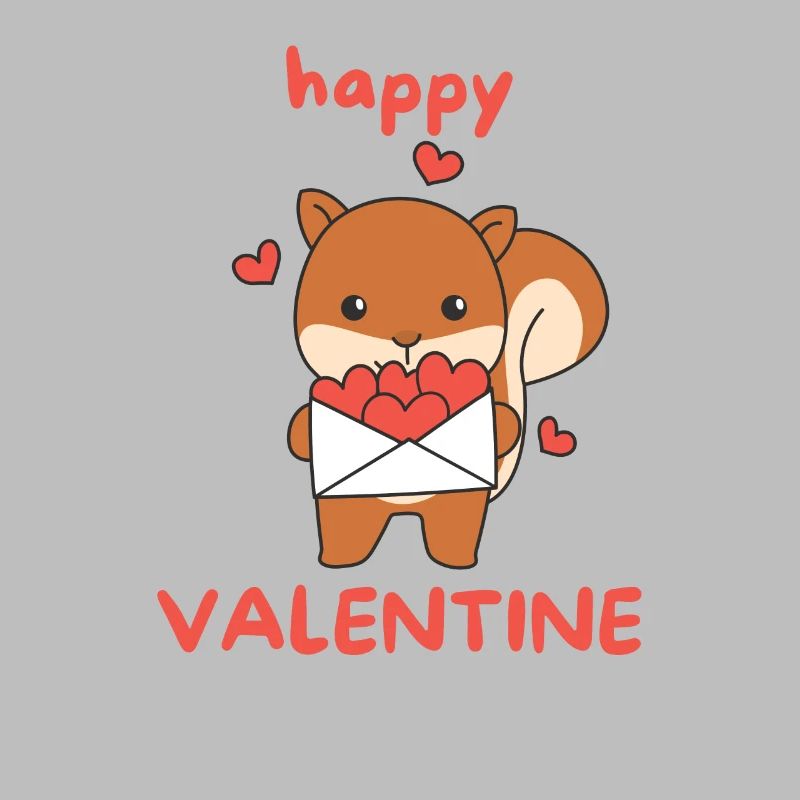 Écureuil pour la Saint-Valentin animaux mignons