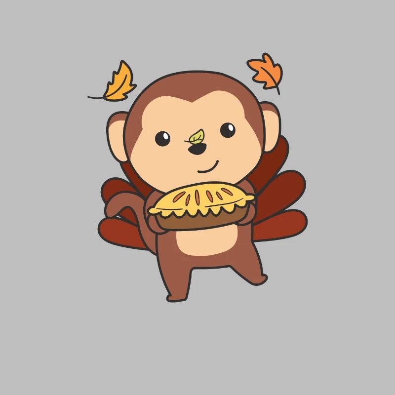 thanksgiving day outfits Truthahn Affe mit Pie