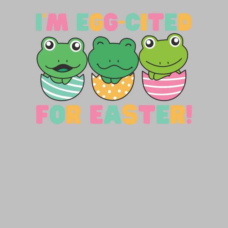 sweet frogs at Easter with Easter eggs frog
