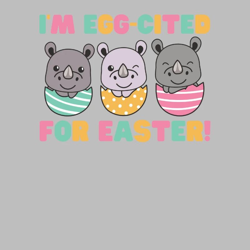 cute rhinos at Easter with Easter eggs rhino