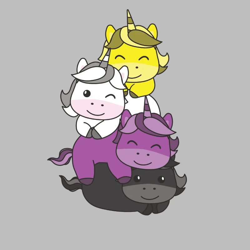 Nonbinary Flag Pride LGBTQ Cute Unicorn Stack