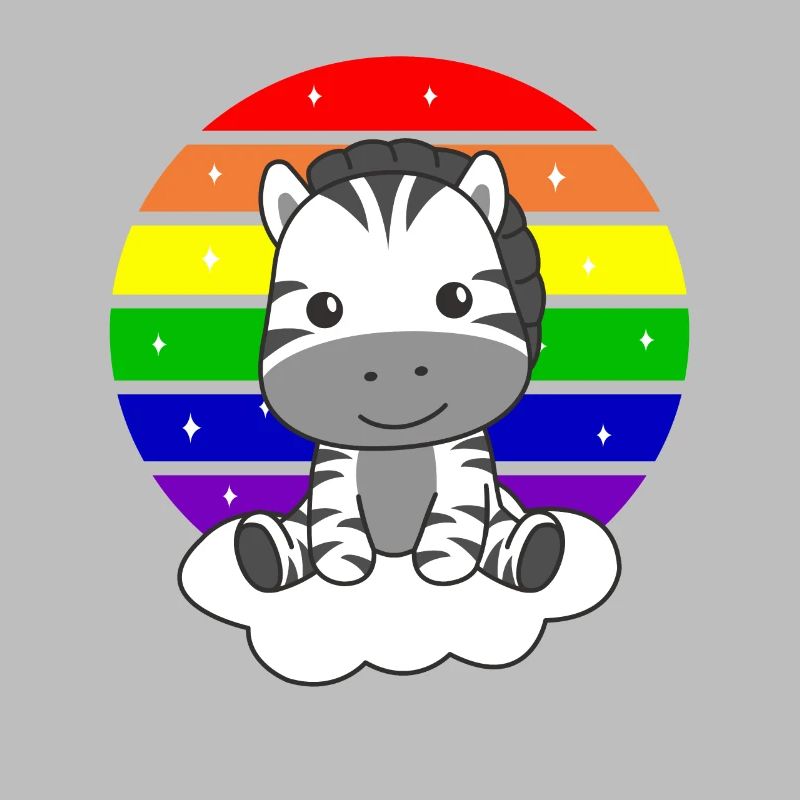 Zebra bunter Regenbogen für Kinder süßes Zebra