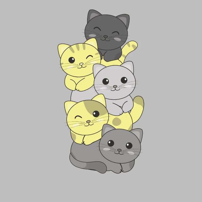 Perigender Flag Pride LGBTQ süßer Katze Stapel