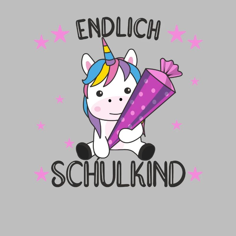 endlich Schulkind Einschulung Schule Einhorn