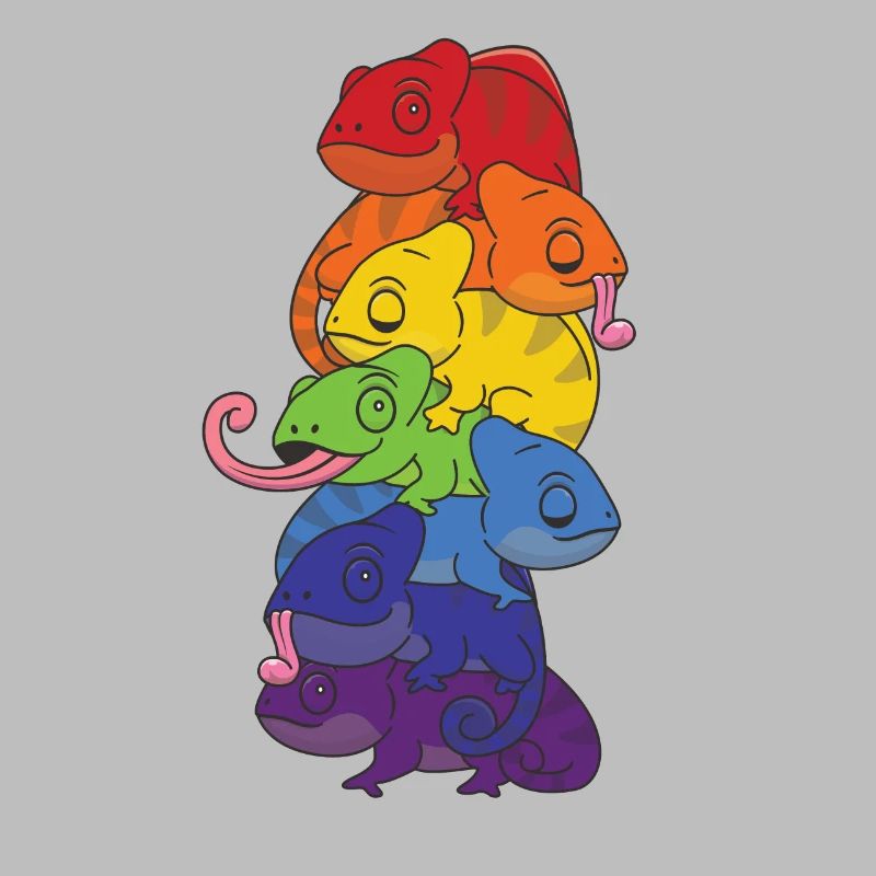 Rainbow Flag Pride LGBTQ Mignon Caméléon Pile