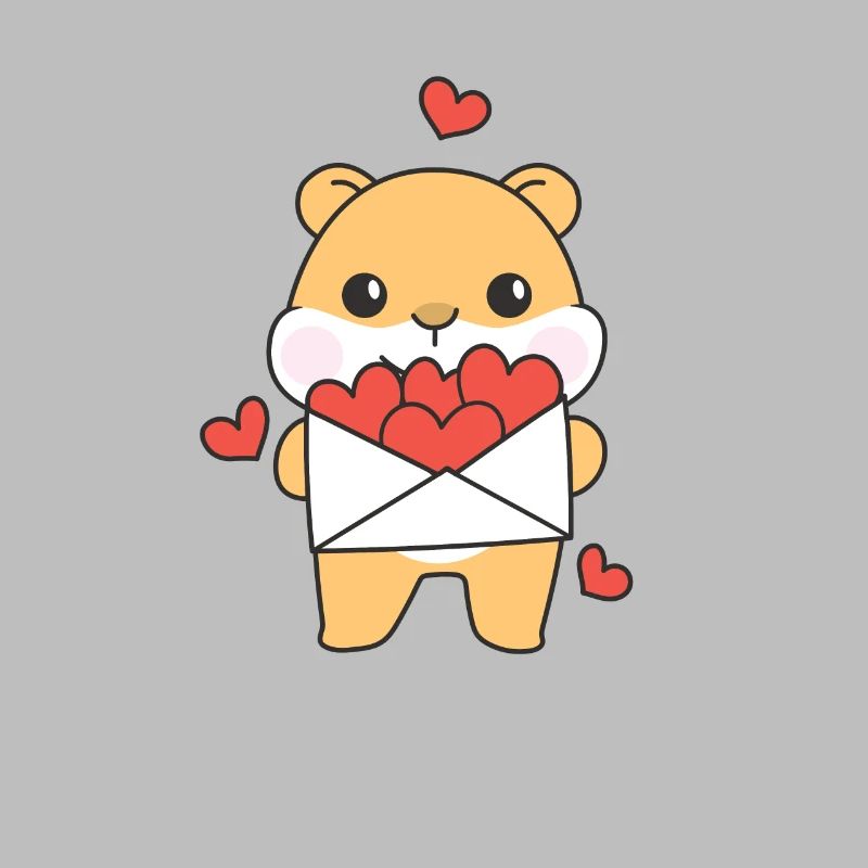 Hamsters pour la Saint-Valentin : animaux mignons avec des cœurs
