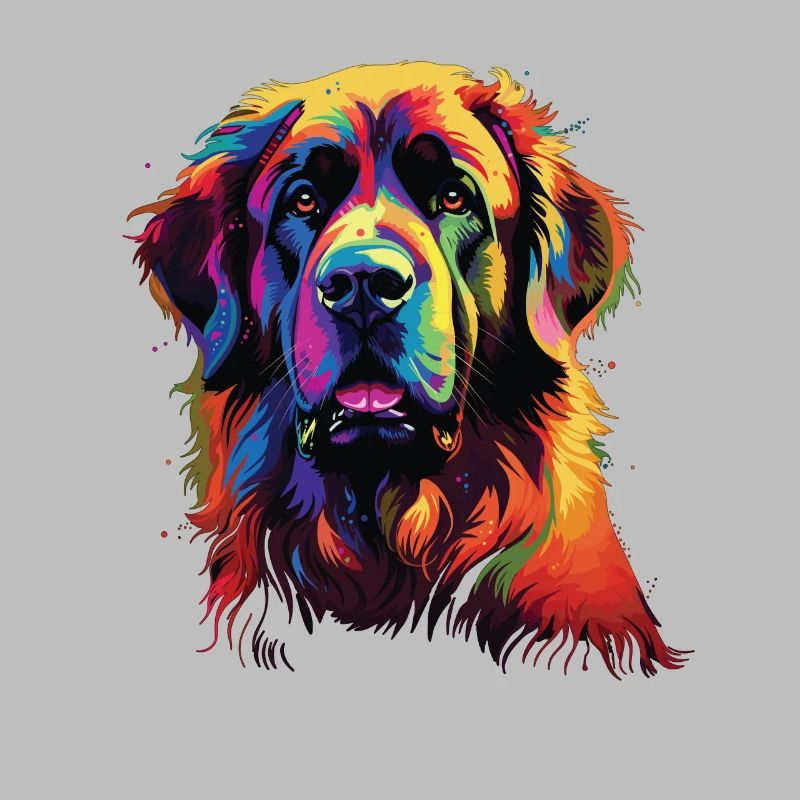 Léonberg coloré aquarelle