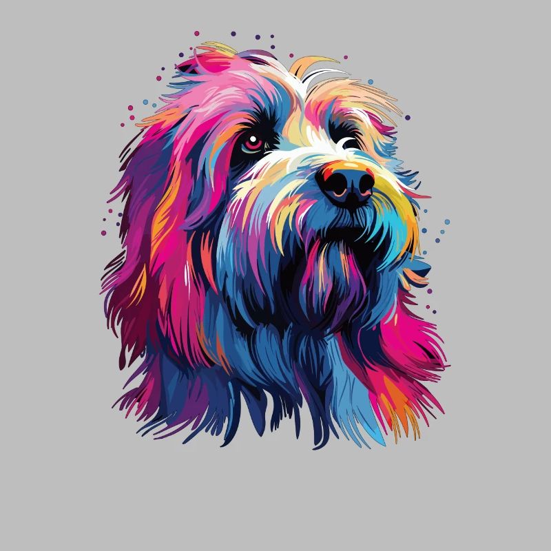 Wasserfarben Farbenfroher Bearded Collie