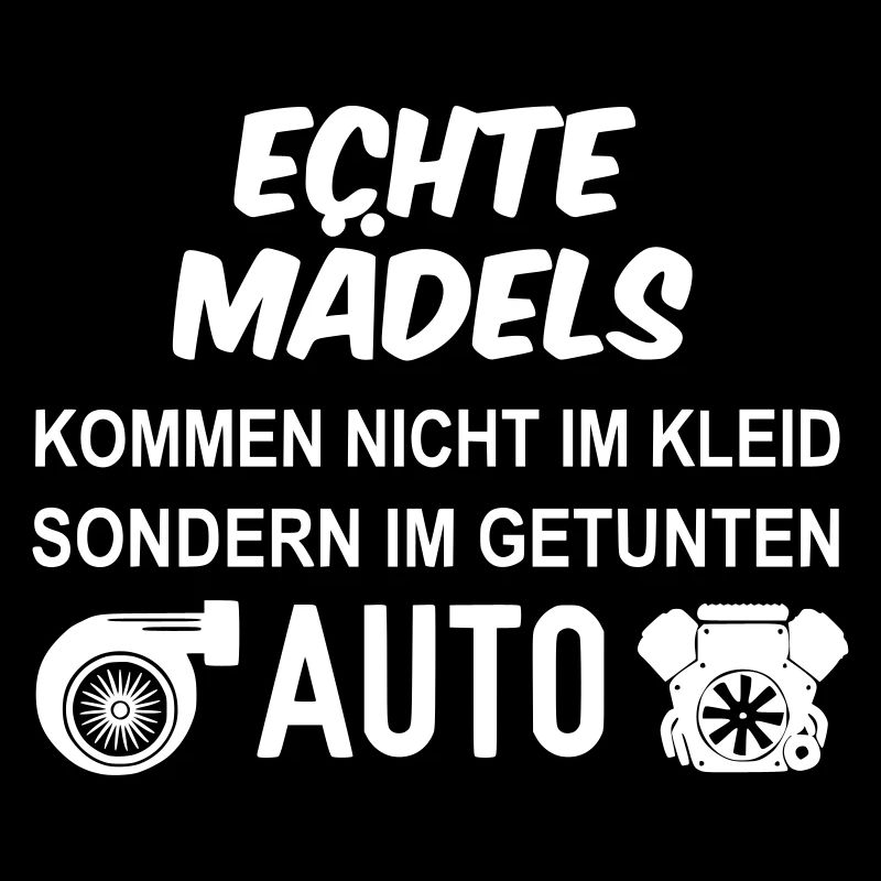 Echte Mädels kommen im getunten Auto