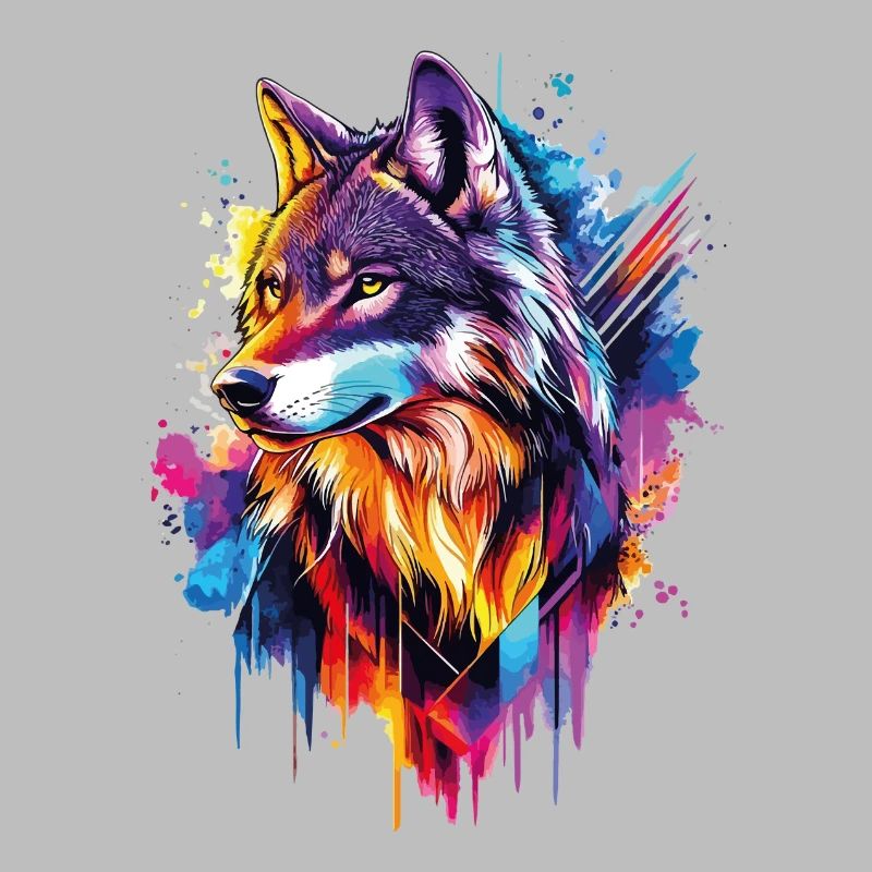 Wolf Wolf Head Predator Forest Nature Wilderness Colorful