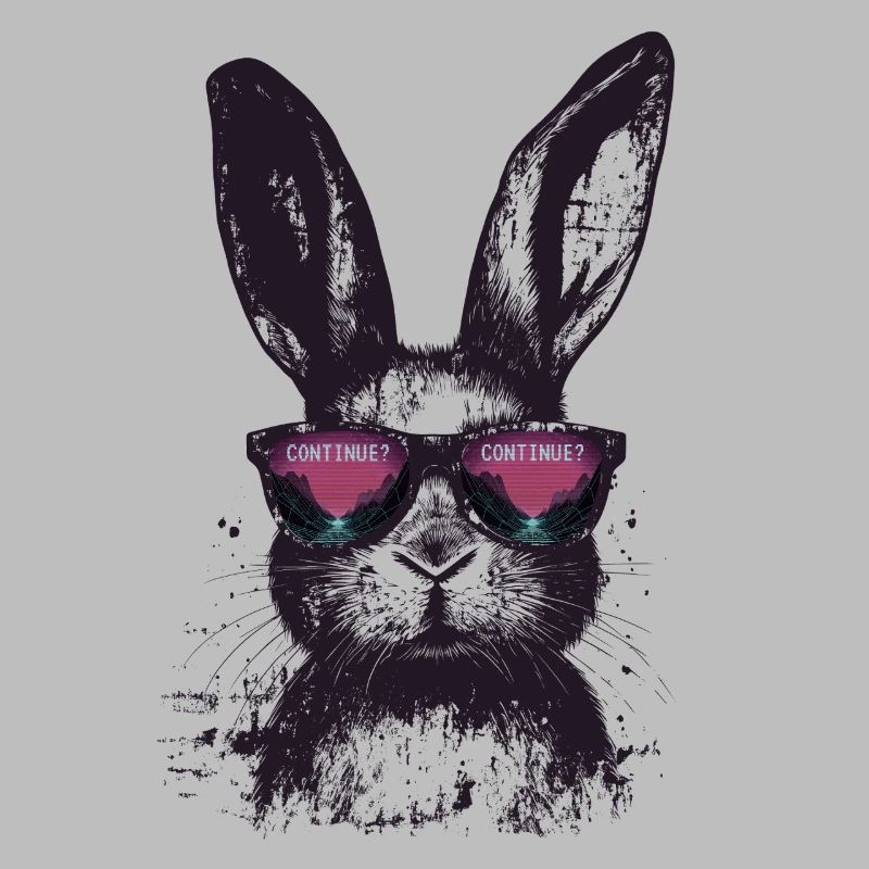 Hase Sonnenbrille Retro Synthwave Gaming Geschenk