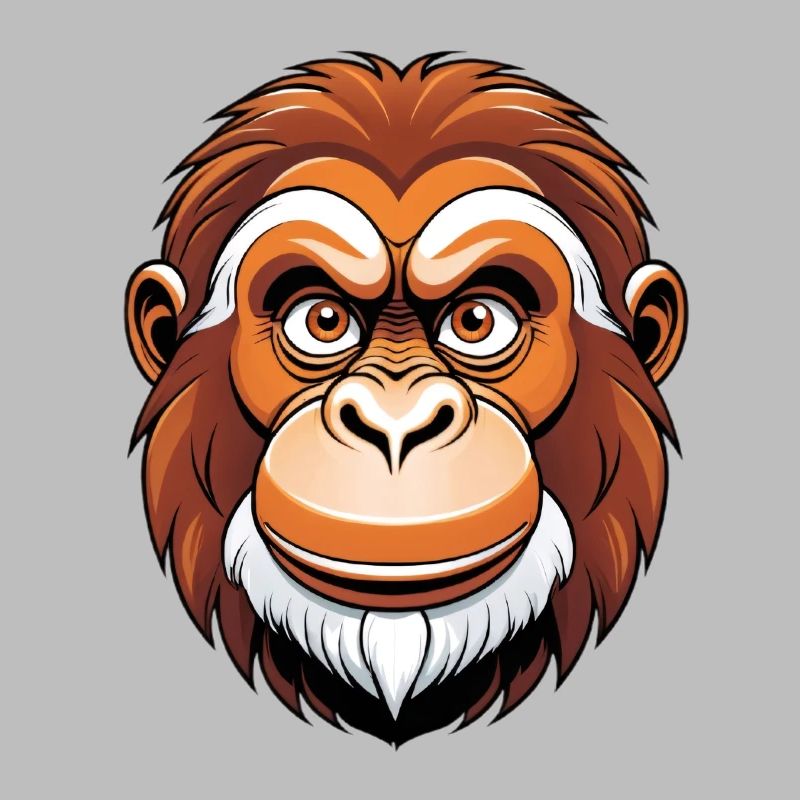 Portrait graphique de singe dans des tons chauds