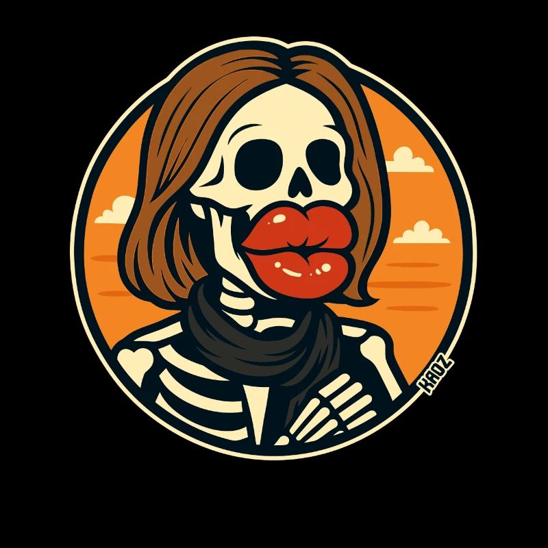 Skeleton with red lips
