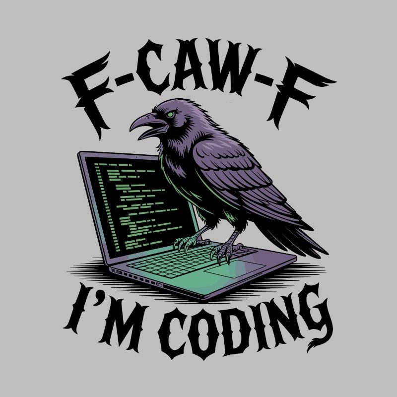 RabenCoder: Code Raven am Laptop