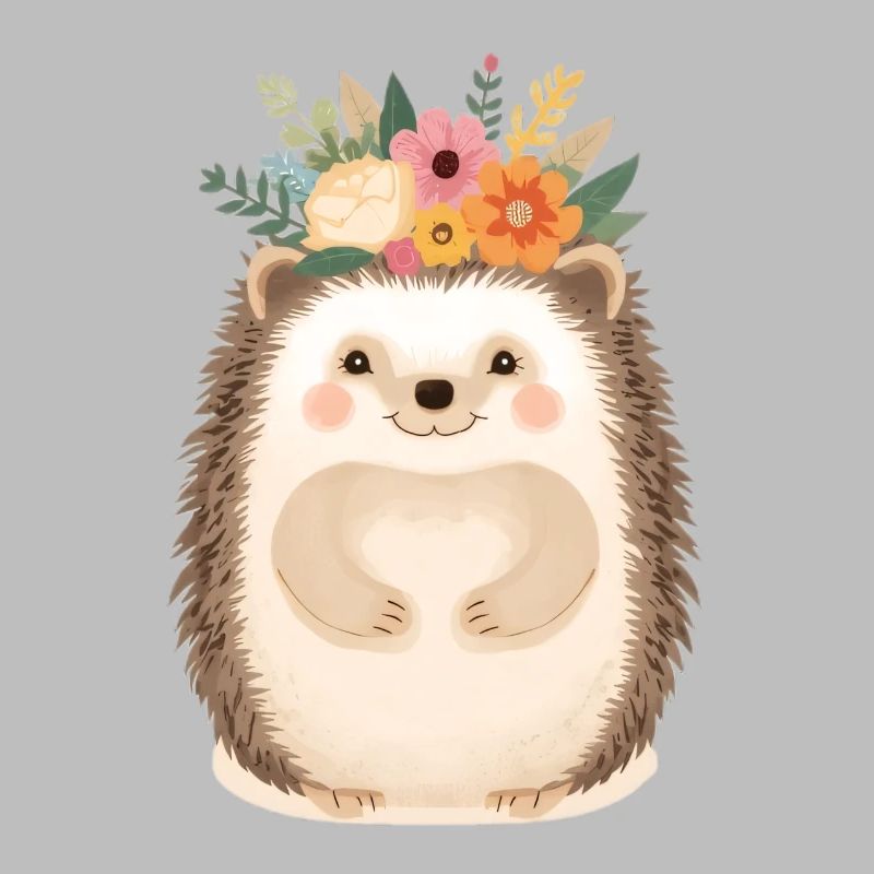 Hérisson en couronne de fleurs : doux ami de la forêt