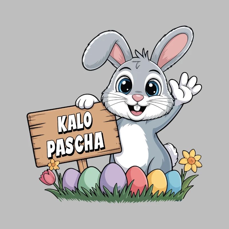 Kalo Pascha Easter Rabbit Greek Easter