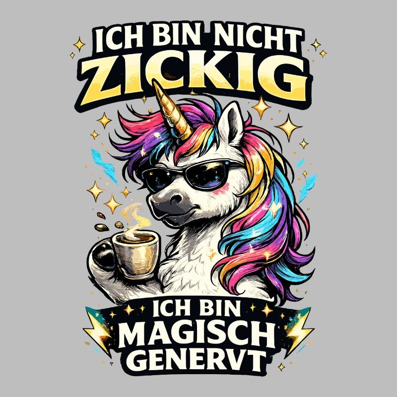 magisch genervtes Einhorn mit Kaffee Sarkasmus