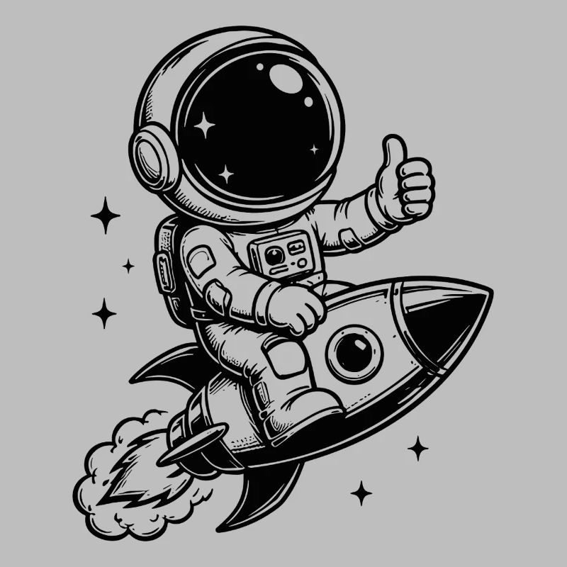 Astronaut on rocket space adventure