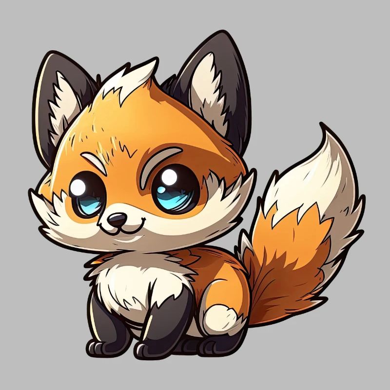Mignon bébé renard chibi