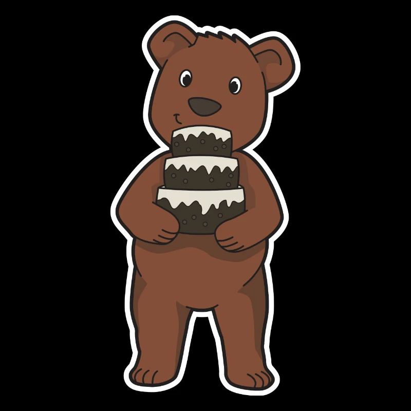 Bear cake baking gift comic pie bakery