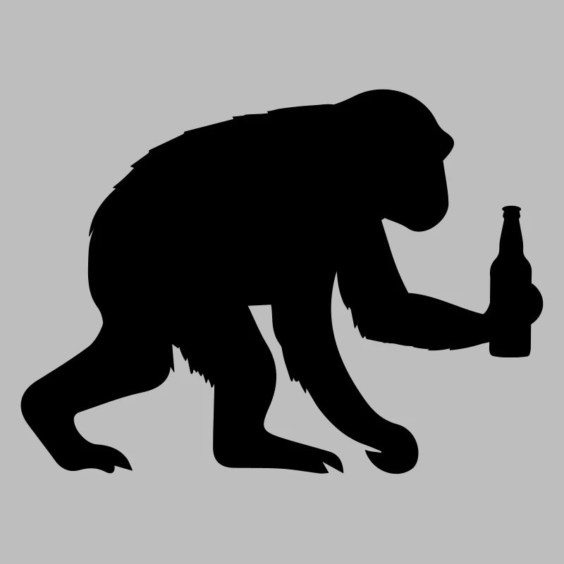 bière de silhouette de singe
