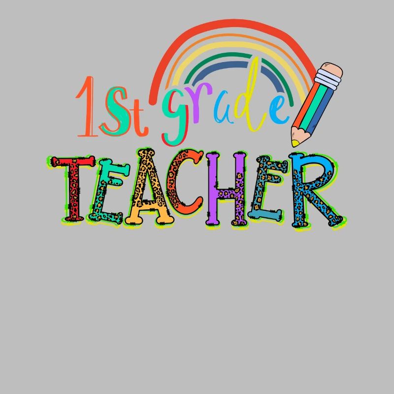 Leopard 1st Grade Teacher Rainbow