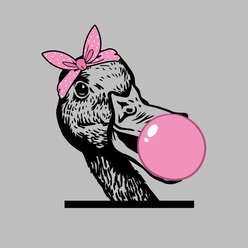 Duck chews gum