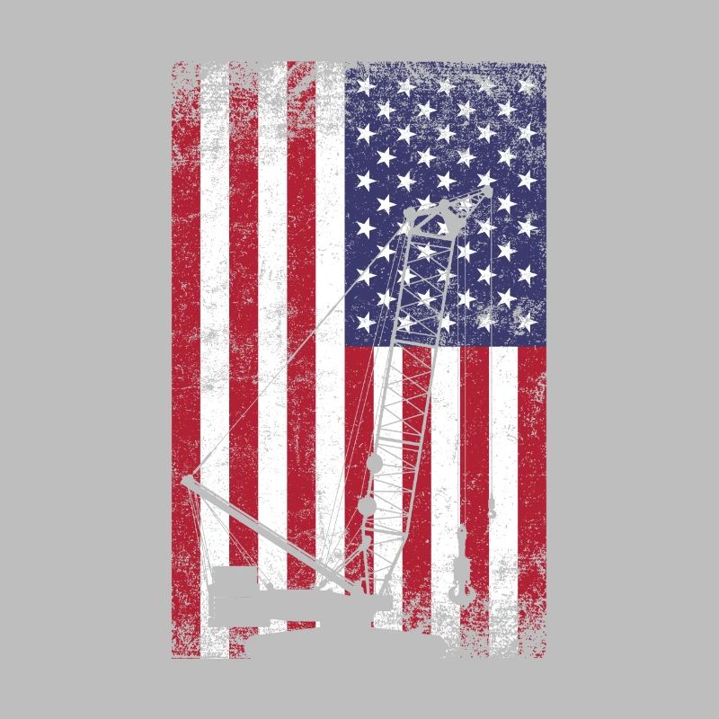 crane operator American Flag, crane operator