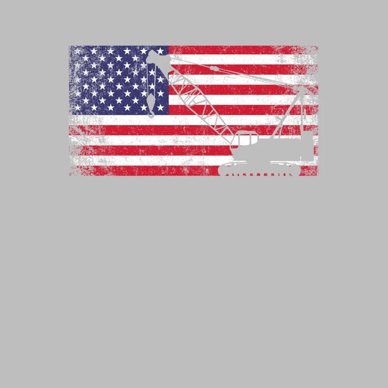 Crane operator american flag, crane operator