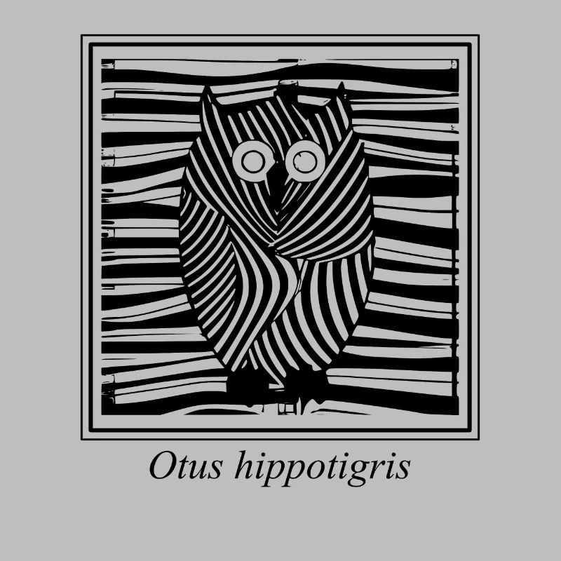 Eule oder Uhu im afrikanischen Zebra-Design