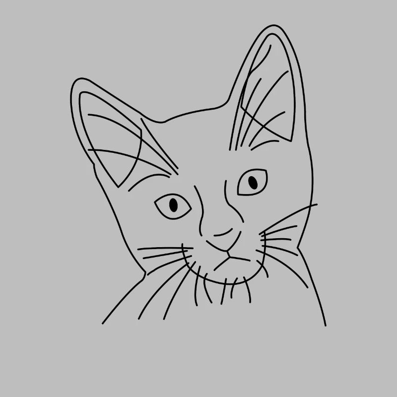 Visage de chat de chat dessiné