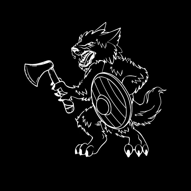 Wikinger Geschenkidee Mann Wolf Krieger Wikinger