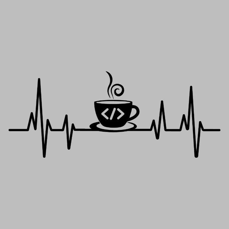 Codage du café Heartbeat Codeur Développeur Nerd Coffe