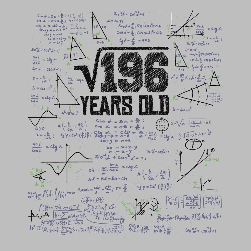 Square Root of 196 Math Nerd 13th Birthday