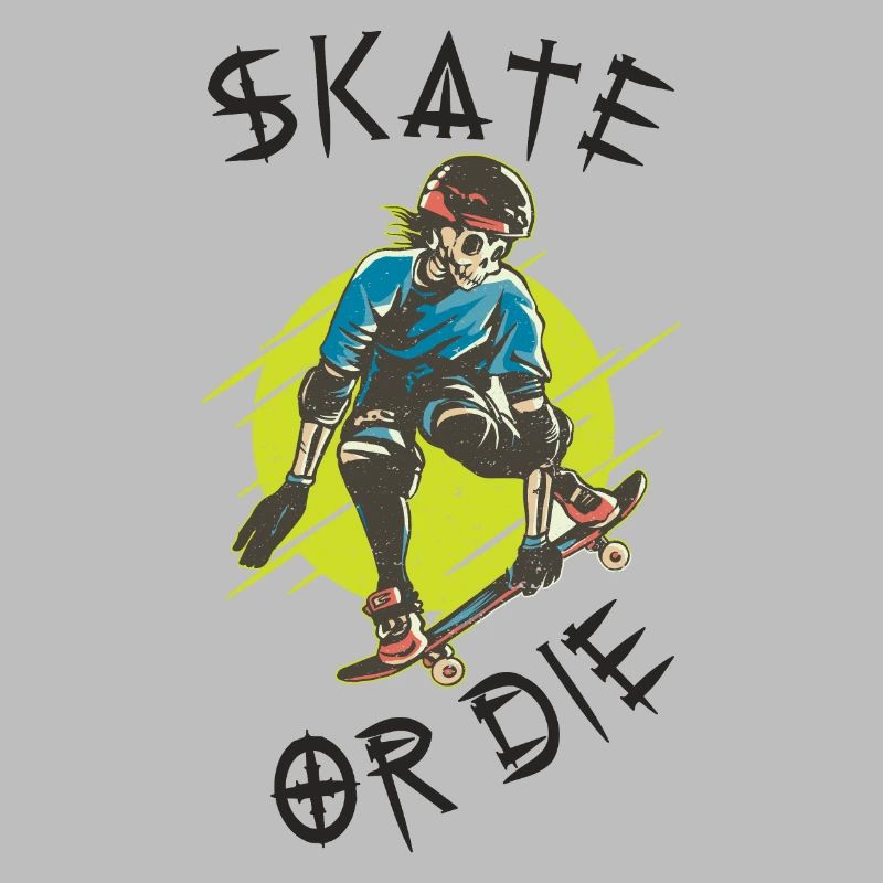Skate oder stirb Skelett Skateboarder